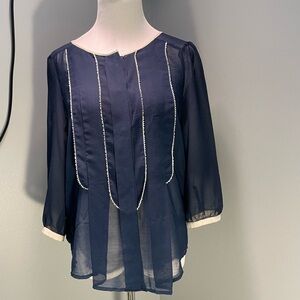 Pins and Needles Navy Top size M
